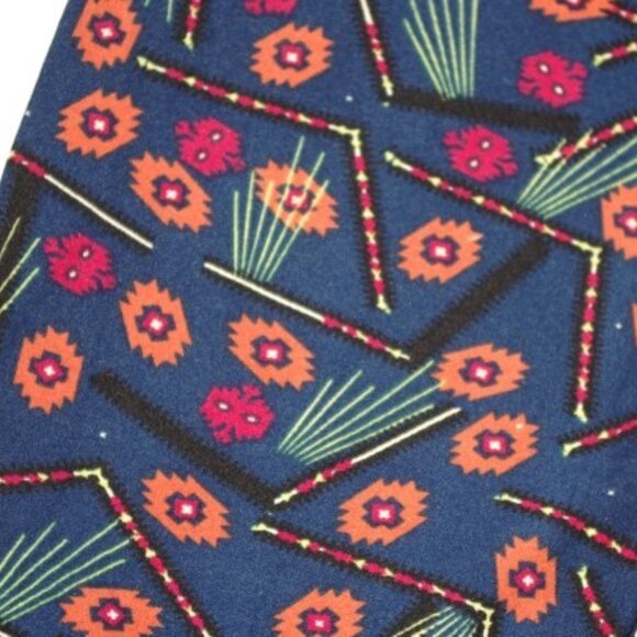 LuLaRoe OS One Size Leggings Navy Fall Arrows Aztec Grunge Blue Green Red - Picture 1 of 3